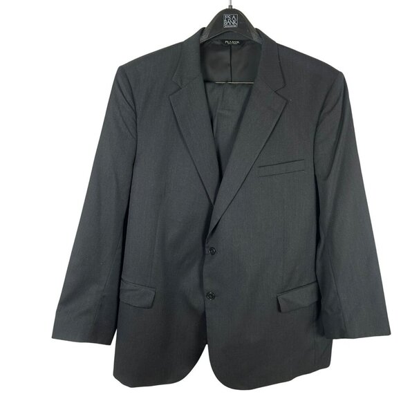 Jos. A. Bank 2 Piece Suit Men 50R 42x26 Charcoal Gray 100% Wool Traveler's Work - Picture 1 of 7